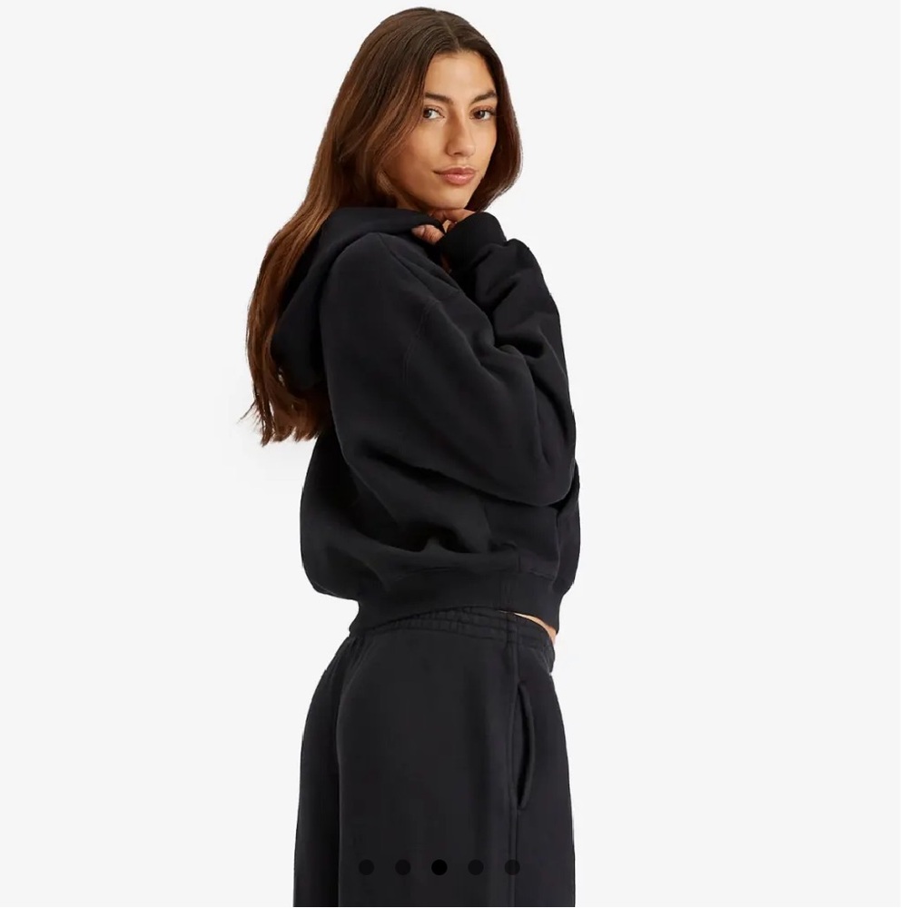 SKIMS *NWT VINTAGE FLEECE ZIP UP HOODIE | COLOR: WASHED ONYX | SIZE: L - Picture 2 of 12